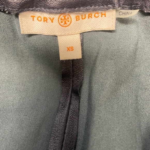 Tory Burch Black Leather Leggings Skinny Slim Pants - Picture 4 of 10